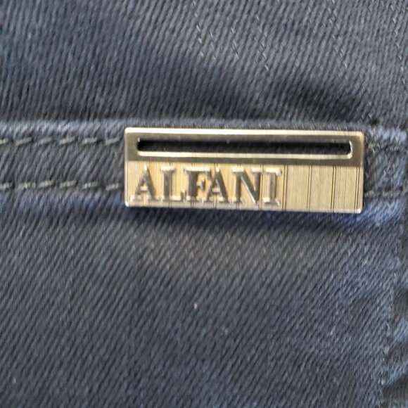 Alfani Pants Mens 40x30 Navy Blue Straight Fit Stretch Coated Denim - Picture 3 of 12